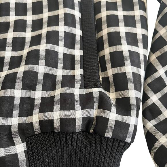 Maje Black White Check Plaid Zip Up Bomber Jacket Women’s Size 36/Small - Picture 5 of 9